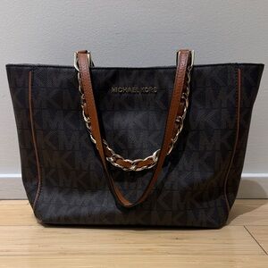 Michael Kors Dark Brown and Black Tote